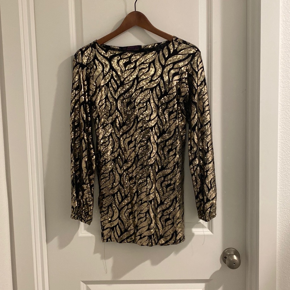 Black & Gold Couture mini Dress